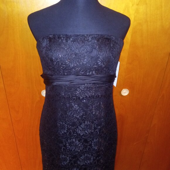 NWT Badgley Mishka Black Lace Evening Dress - Picture 3 of 9